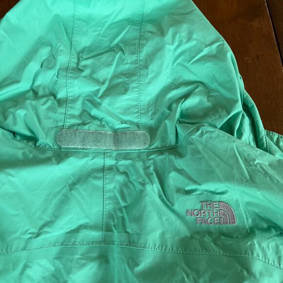 The North Face Girls Resolve Hooded Rain Jacket Mint Green Zip Sz XL (18) Spring - Picture 9 of 16